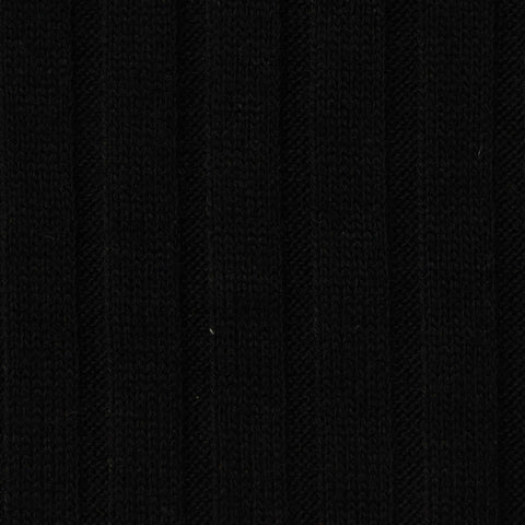 Cotton Polyester Stretch Rib Knit Fabric, 213 gsm, 170 cm — Black