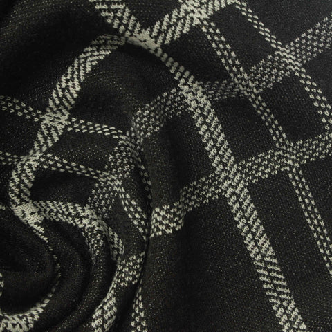 Black Textured-Check Jacquard, Poly-Cotton