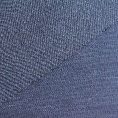Dark Blue Heathered-Marl Scuba Knit, Viscose-Poly