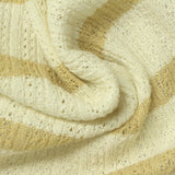 Cream Horizontal-Stripe Rib Knit, Poly-Cotton, 250 gsm, 155 cm — photo 1