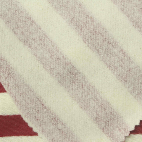 Red Horizontal-Stripe French Terry, Cotton-Poly
