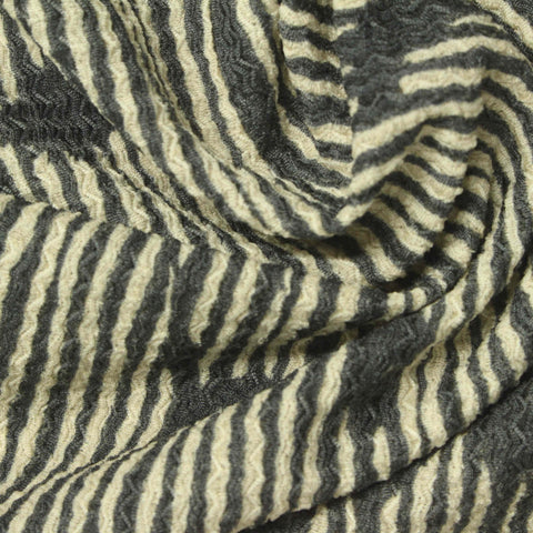 Dark Grey Stripes Crepe, Polyester