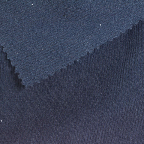 Navy Ribbed Knit Corduroy, Polyester