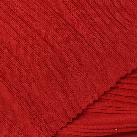 Jacquard Polyester Stretch Jersey Knit Fabric, 280 gsm — Red, ref EF-275627