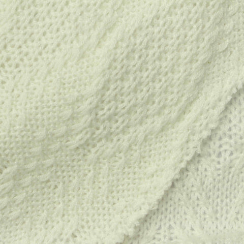 Cream Tone-on-Tone Pointelle Knit, 267 gsm