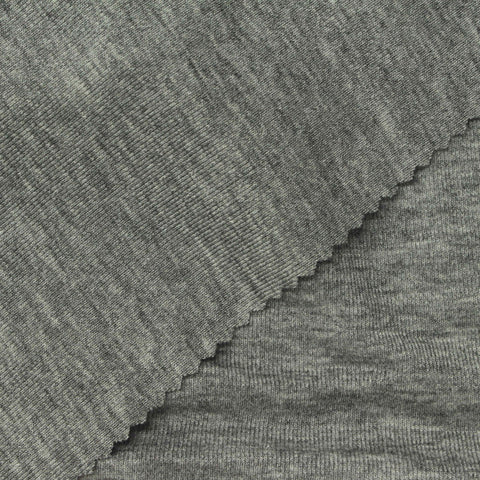 Grey Heathered-Marl Rib Knit
