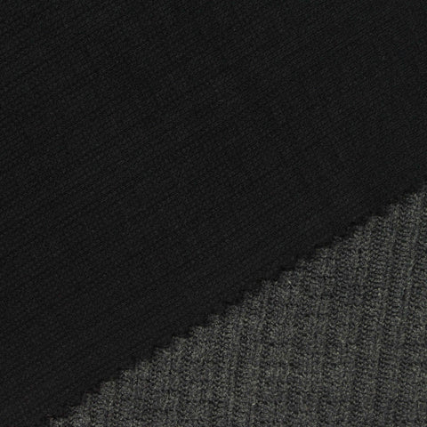 Jacquard Polyester Viscose Stretch Interlock Knit Fabric, 255 gsm, 166 cm — Grey
