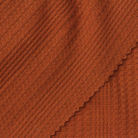 Orange Waffle Knit, Poly-Viscose