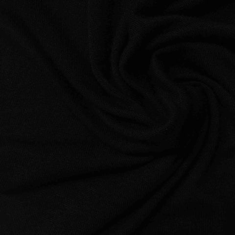 Viscose Stretch Jersey Knit Fabric, 125 gsm, 150 cm — Black