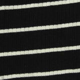 Black Horizontal-Stripe Rib Knit, Viscose-Poly, 230 gsm — photo 1