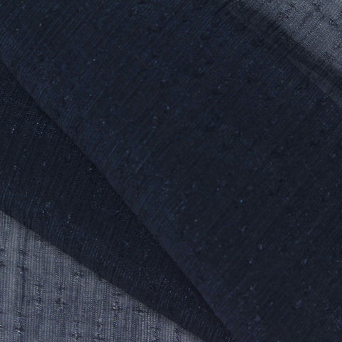 Dark Blue Irregular-Dot Organza, Poly-Nylon
