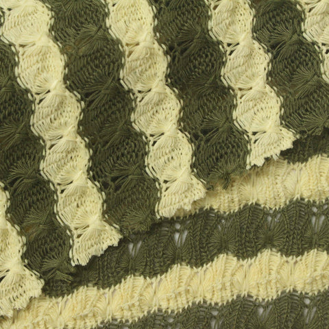Yellow Stripes Chunky Knit, Cotton-Poly, 270 gsm