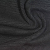 Polyester Cotton Stretch Rib Knit Fabric, 387 gsm, 130 cm — Black — photo 1