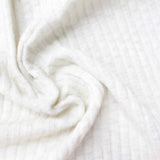Cotton Polyester Stretch Rib Knit Fabric, 155 gsm — White — photo 1