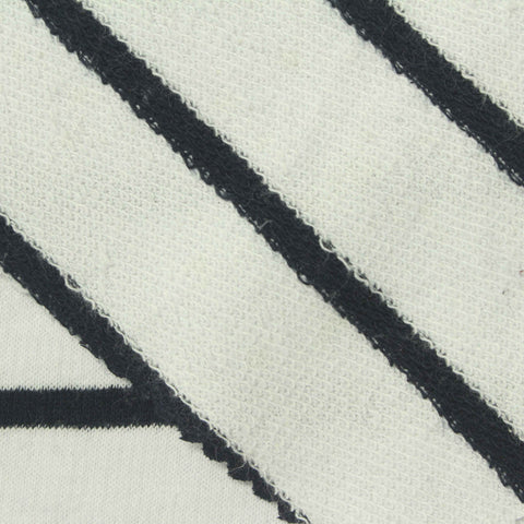 Dark Grey Horizontal-Stripe French Terry, Cotton