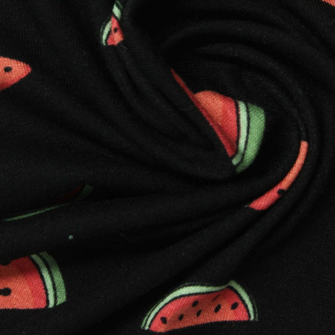 Bold Floral Viscose Stretch Jersey Knit Fabric, 160 gsm, 160 cm — Black
