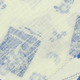 Blue Scattered-Flower Woven, Viscose-Linen — photo 1