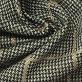 Black Houndstooth Interlock Knit, Polyester, 250 gsm — photo 1