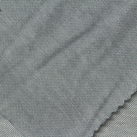 Dark Grey Heathered-Marl Piqué Knit, Cotton-Poly, 125 gsm