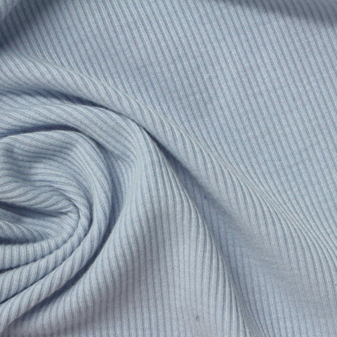 Polyester Stretch Rib Knit Fabric, 280 gsm, 148 cm — Blue