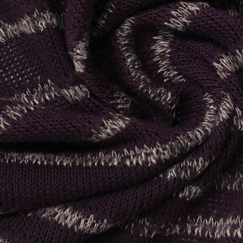 Light Grey Horizontal-Stripe Chunky Knit, Viscose, 205 gsm