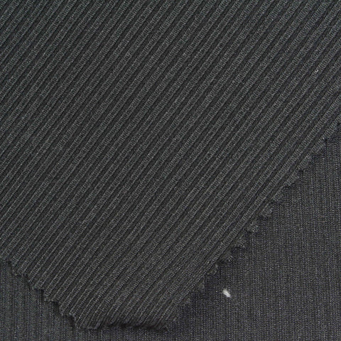 Brushed Polyester Stretch Rib Knit Fabric, 270 gsm, 165 cm — Grey