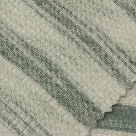 Off-White Horizontal-Stripe Crepe, Poly-Viscose