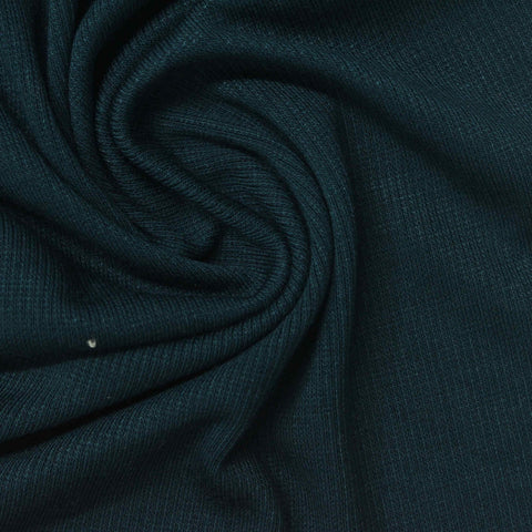 Modal Polyester Stretch Rib Knit Fabric, 250 gsm, 145 cm — Green
