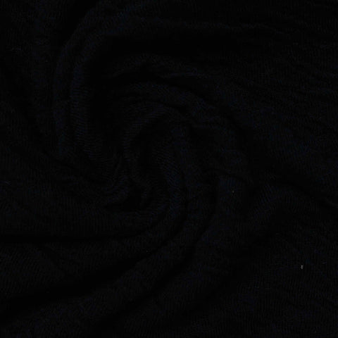 Jacquard Polyester Viscose Stretch Crepe Fabric, 240 gsm, 160 cm — Black