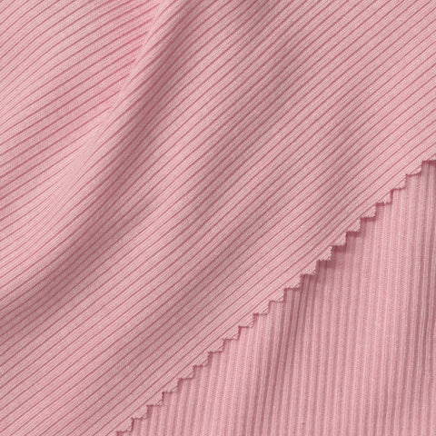 Dusty Pink Ribbed Rib Knit, Viscose