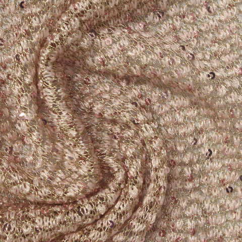 Pink Sequins Chunky Knit, Poly-Viscose