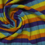 Purple Horizontal-Stripe Jersey Knit, Viscose, 205 gsm — photo 1