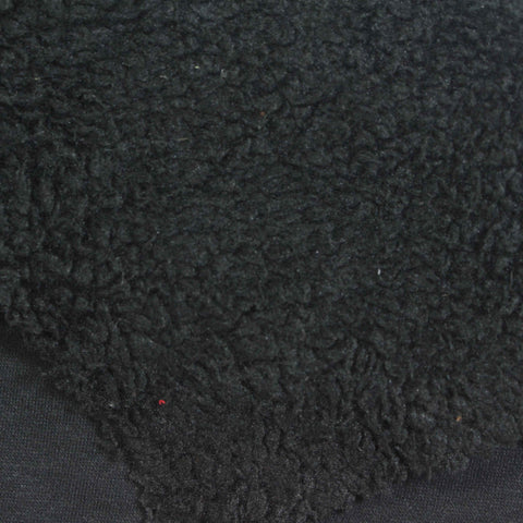 Polyester Cotton Fleece Fabric, 360 gsm, 185 cm — Black
