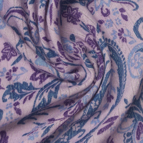 Purple Bold-Floral Rib Knit, Polyester
