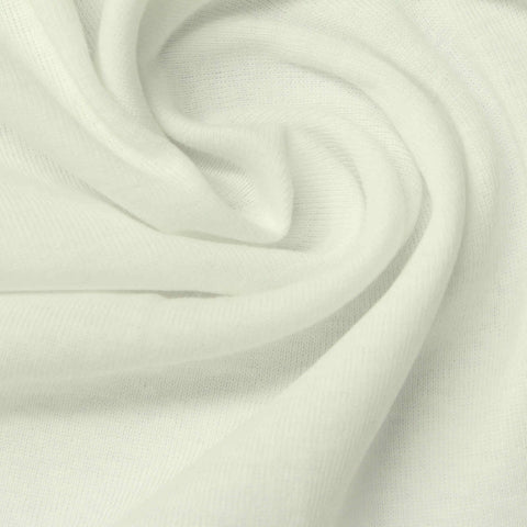 100% Cotton Rib Knit Fabric, 165 gsm, 160 cm — White
