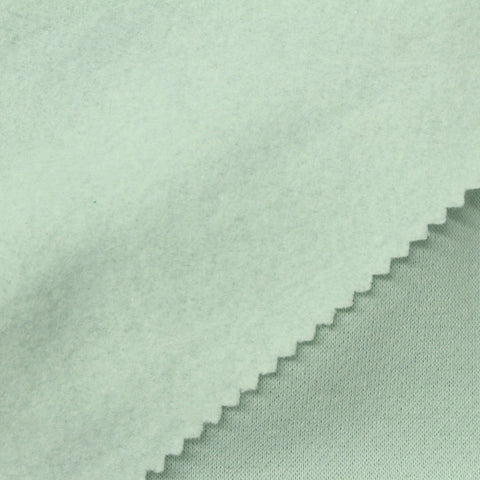 Brushed Cotton Polyester French Terry Fabric, 200 gsm, 185 cm — Green