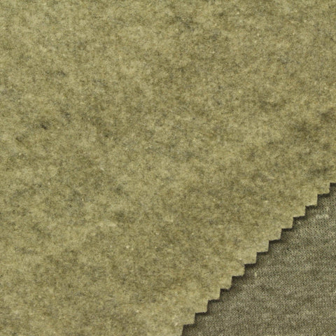 Heathered Green Marl French Terry, Cotton-Poly