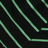 Black Horizontal-Stripe Rib Knit, Viscose, 190 gsm — photo 1