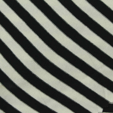 Black Horizontal-Stripe Knit, Viscose, 270 gsm