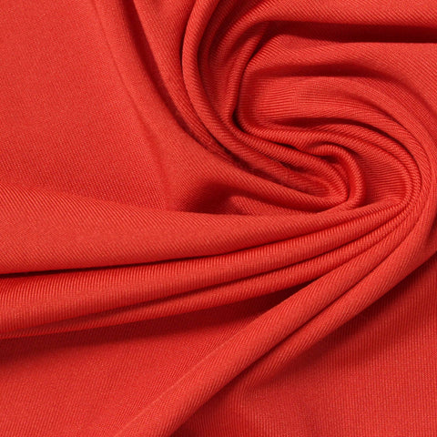Polyester Stretch Milk Silk Knit Fabric, 195 gsm — Red