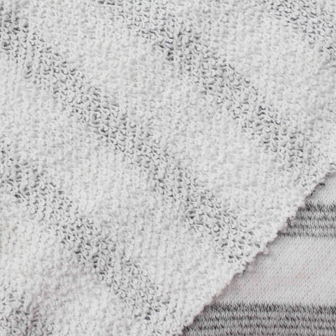 Grey Horizontal-Stripe Knit, Cotton-Poly