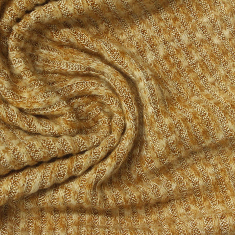 Brown Marl Rib Knit, Viscose-Poly, 250 gsm, 130 cm