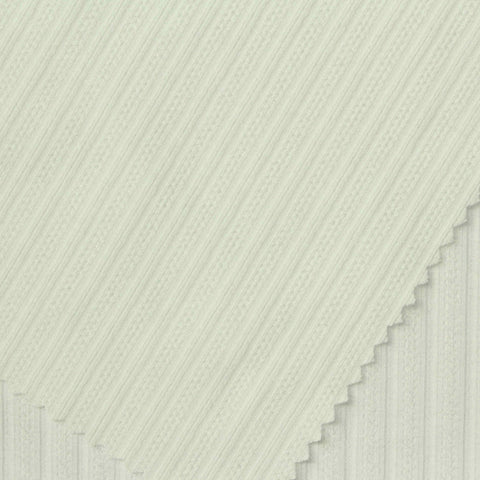White Textured-Stripe Rib Knit, Spandex