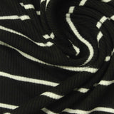 Black Horizontal-Stripe Rib Knit, Polyester, 252 gsm — photo 1