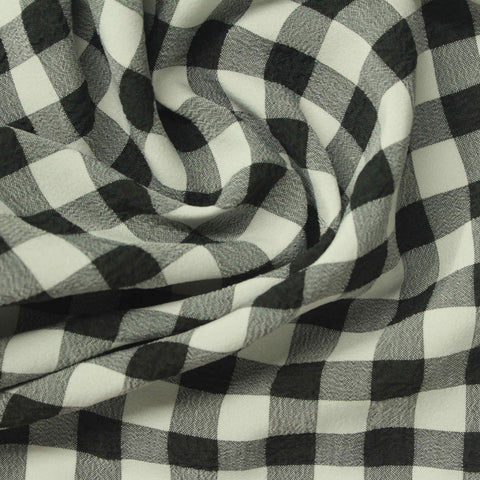 Black Check Seersucker, Polyester