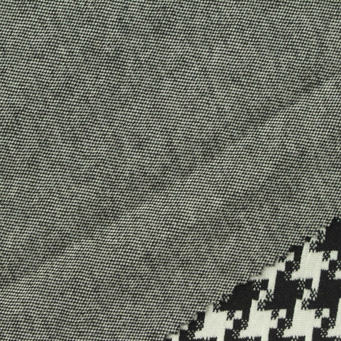 Black Houndstooth Jacquard, Polyester, 350 gsm