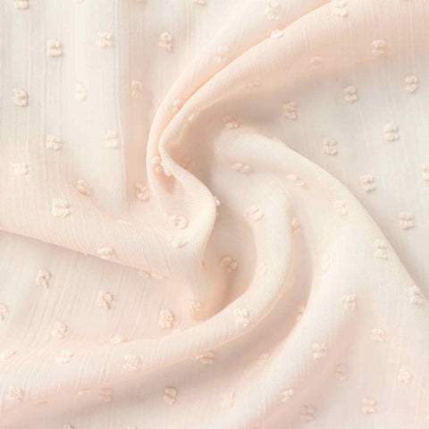 Cream Dot Chiffon, Polyester, 98 gsm