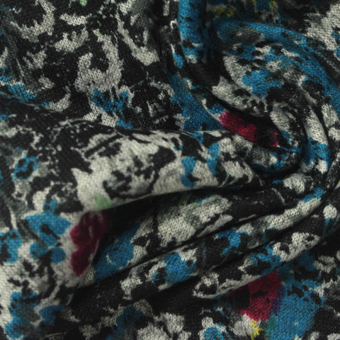 Black Abstract Chunky Knit, Polyester, 205 gsm