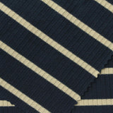 Navy Horizontal-Stripe Rib Knit, Viscose, 250 gsm, 150 cm — photo 1