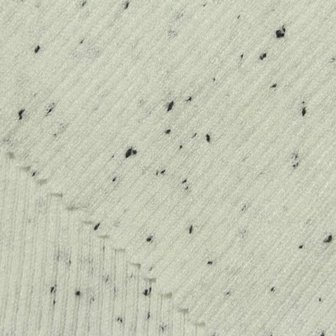 Light Grey Marl Rib Knit, Viscose-Poly, 450 gsm